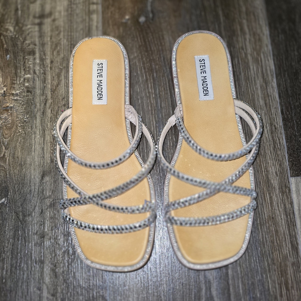 Steve Madden Women's Tan and Gray Strappy Sandals